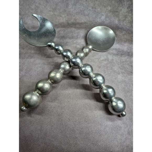 Mariposa 1997 String Of Pearls Salad Set Serving Fork Spoon Contemporary Modern - Picture 4 of 9